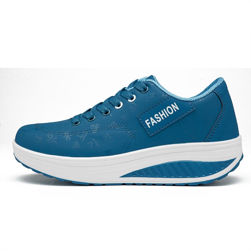 Leather Outdoor Rocking Shoes Sneakers Single Shoes Muffin Shoes Large Size Women's Shoes