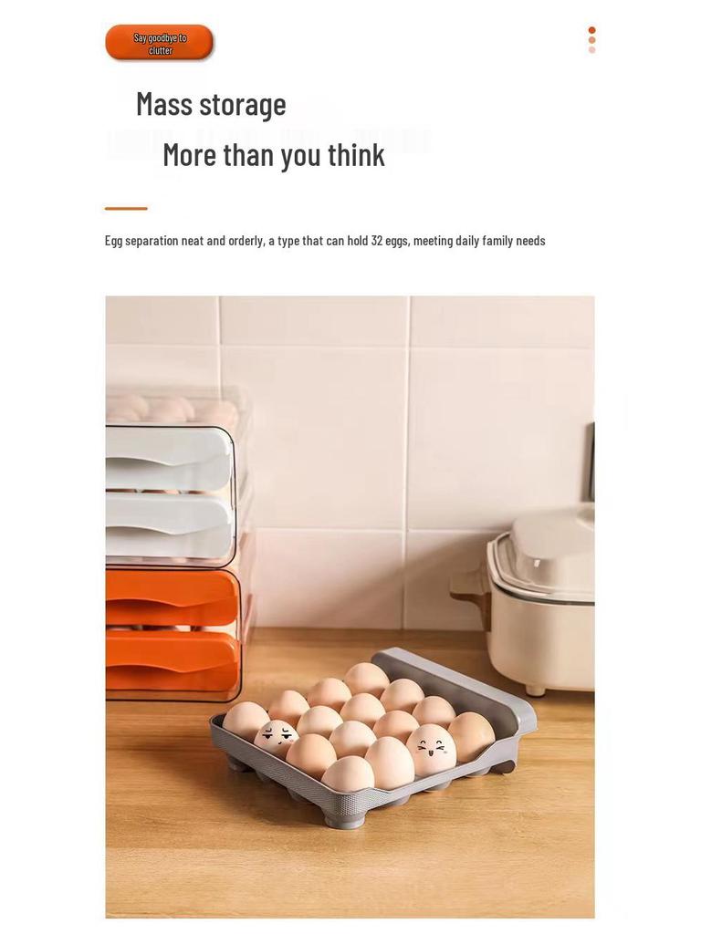 Transparent Drop-Proof Egg Storage Drawer for Refrigerator