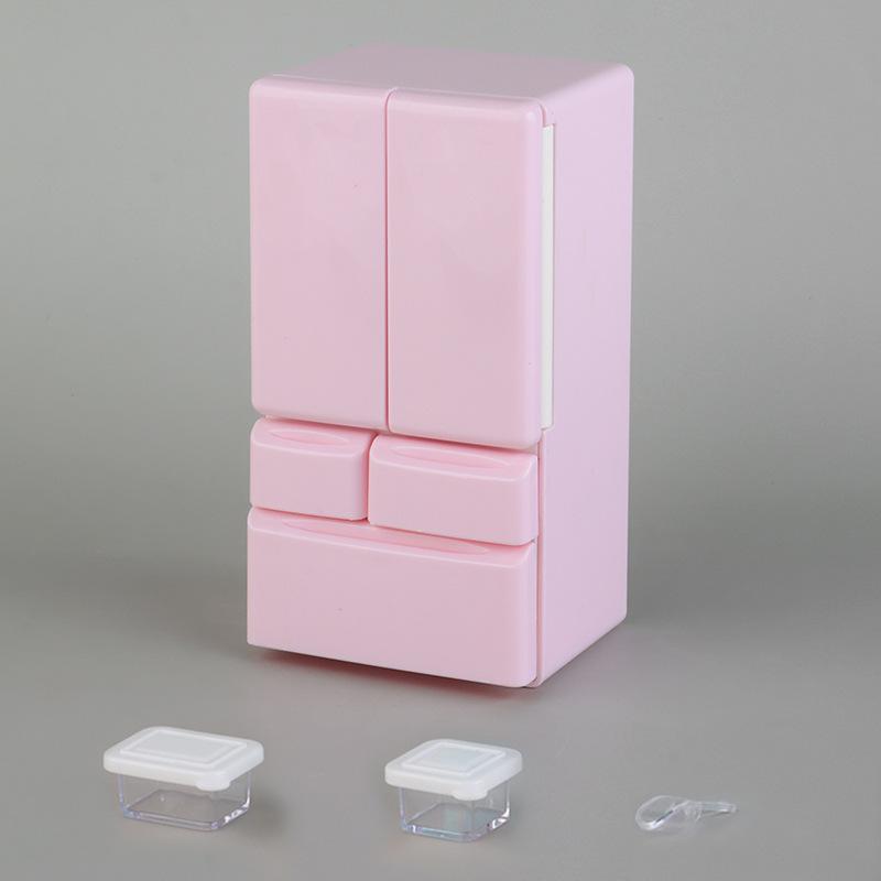 Miniature Dollhouse Double Door Refrigerator 1:12 Scale Kitchen Scene Toy