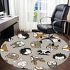 1pc woodland animals Office Round Area Rug, Under Office Chairs Bedroom Living Room Home Decor, Room Deco