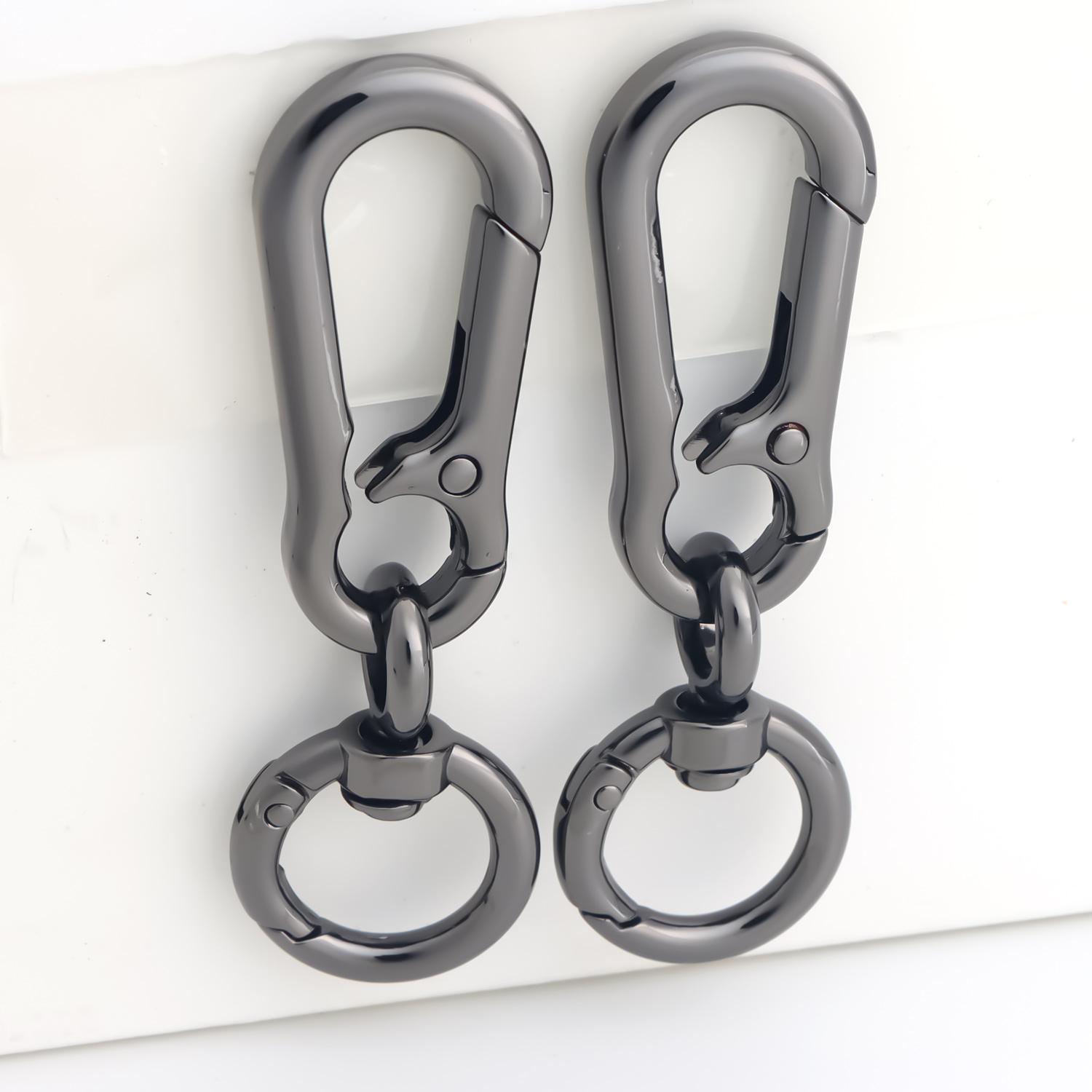 

2Pcs Key Ring Keychains Spring Snap Hook Metal Swivel Clasp Hanging Clips for Car Camera Strap Wallet, Men s Keychain чёрный