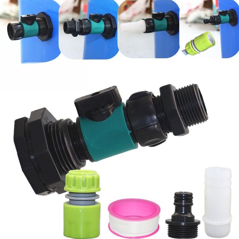 PVC Bulkhead Fitting Water Tank Replacement Spigot Drainage Faucet Connector for Rain Barrels Aquariums Ponds