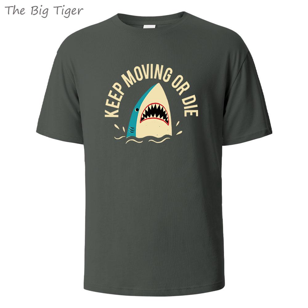 Keep Moving Or Die Printed Unisex Basic Cotton Tee Relaxed Fit Crew Neck Soft Breathable Casual Everyday Shirt Mens Tshirt