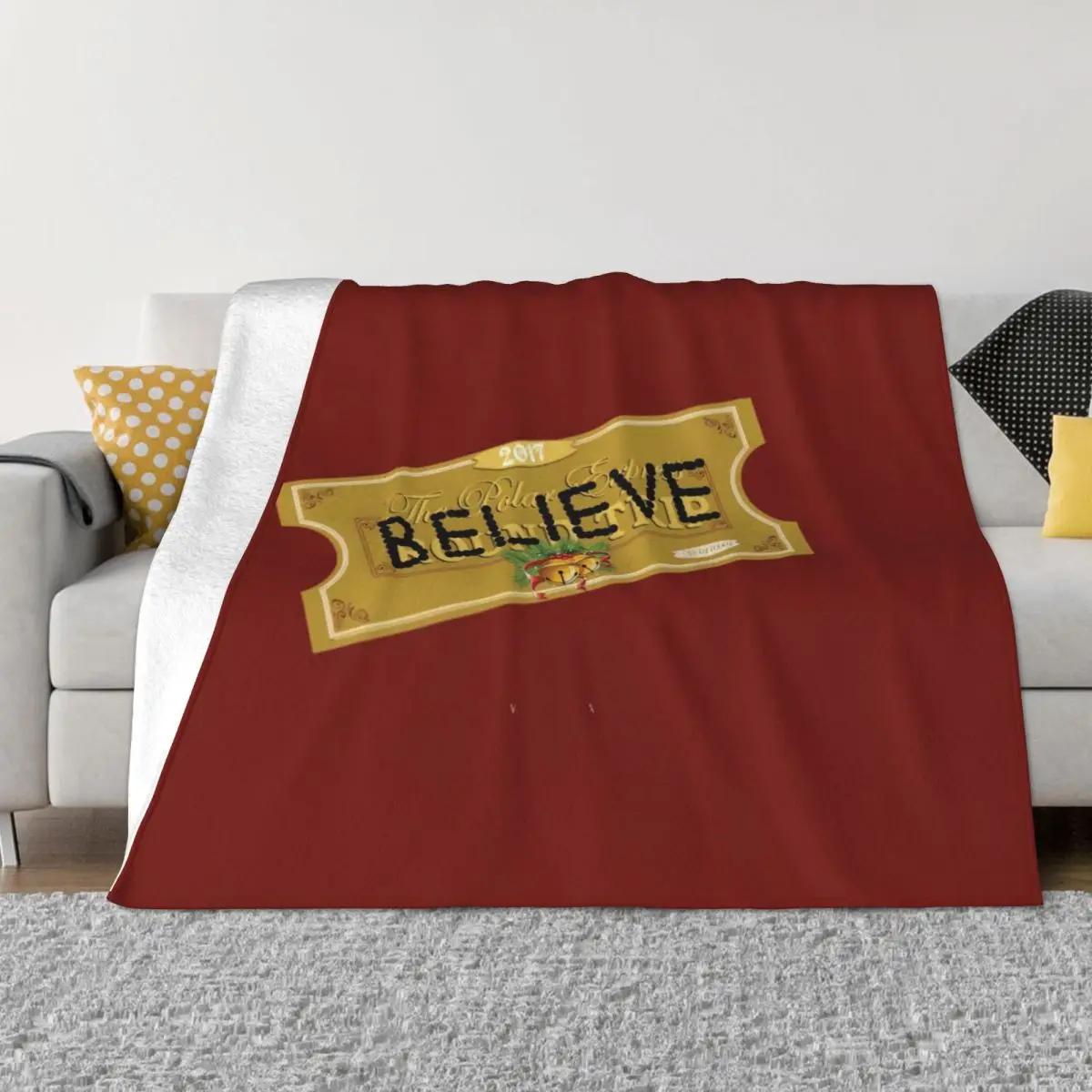 Believe Polar Express Santa Ticket \t \t Throw Blanket Luxury Throw Warm Single Cute Blankets 75x90cm
