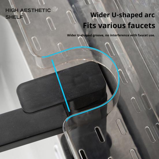 Suction Cup Shower Caddy Bathroom Organizer with Bottom Drain Space Saving Wall Shelf for Bathroom Sink Toothbrush Facial Cleanser Storage
