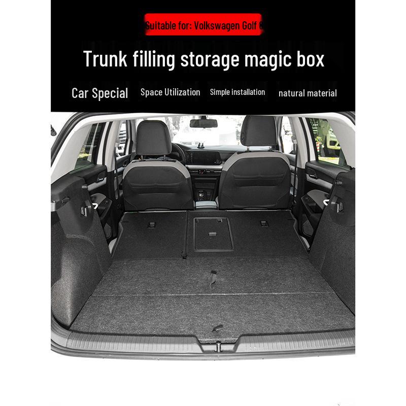 Volkswagen Golf 8 Trunk Storage Box: Tail Flat Layer, Magic Box for Wild Camping.