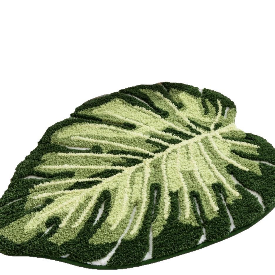 Luxury Faux Cashmere Leaf Bathroom Mat – Non-Slip, Dirt-Resistant, Wear-Resistant, Easy-to-Clean Decorative Floor Rug