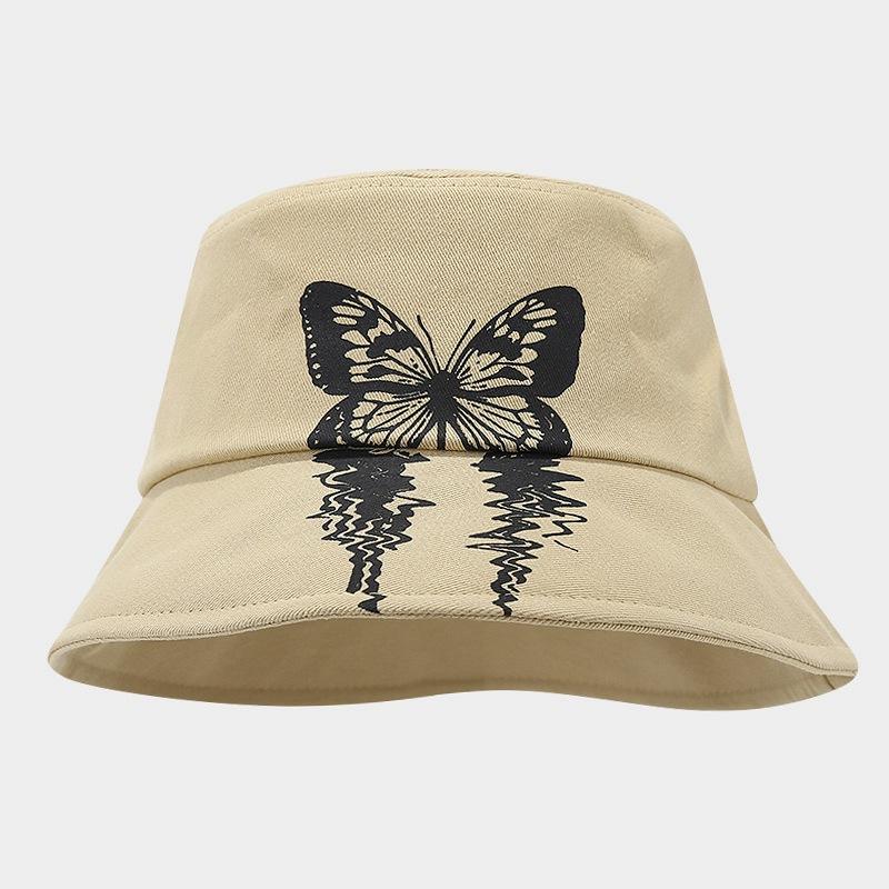 Trend brand positioning butterfly fashion bucket hat women's summer shopping visor male personality basin hat tide
