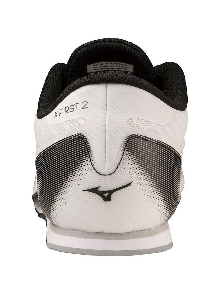 Mizuno 2 Track and Field Short Track and Field For Tracks Under 2E X-First Shoes, Club, Lightweight, Distance, Spikes, 800m, White/Black/Dark Gray,