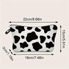 1pc Cow Zebra Pattern Printed Makeup Bag Women Girls Handhold Bag Portable Travel Cosmetic Storage Bag