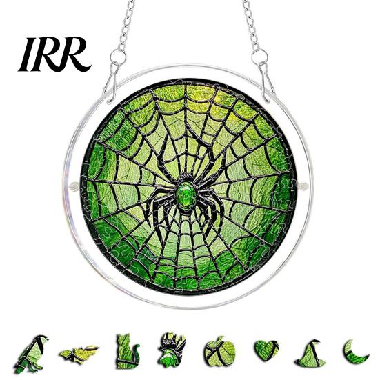 Reusable Halloween Hanging Sign Acrylic Puzzle Decor, 2D Ghost Pumpkin Skeleton Sign, Faux Window Decal Stained Glass Spooky for Party Home