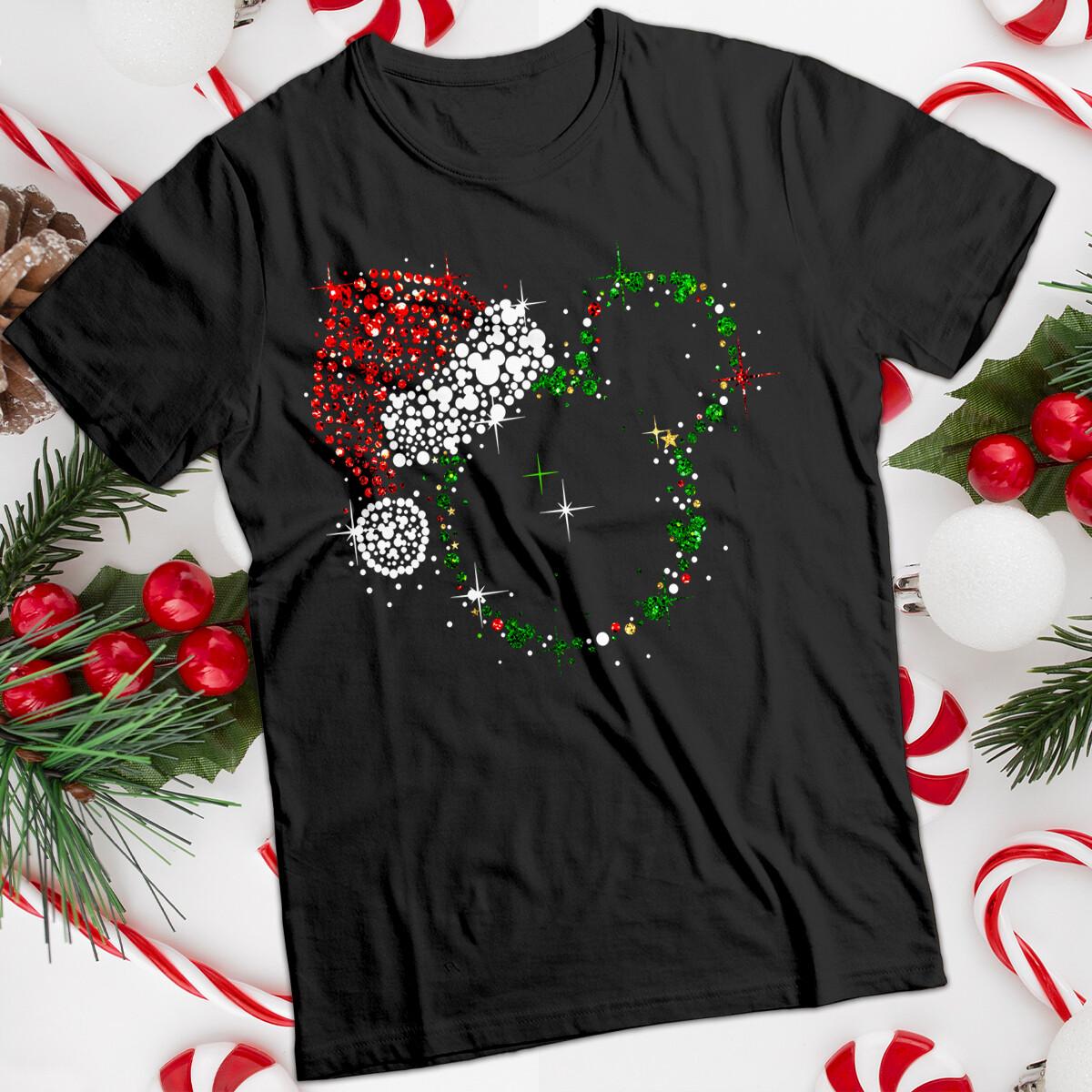 Mickey Mouse Christmas 100% Cotton T-shirt Mens Tees Top Mens and Womens Tee #MC XL