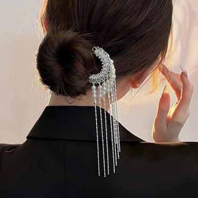 Glitzer Perlen Quaste Haarnadel Vintage Chinesischer Stil Schmetterling Haarstab Damen Mädchen Schmuck Haarschmuck Hanfu Haarnadeln