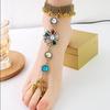 Retro Ethnic Geometric Water Drop Anklet - Bohemian Style Round Foot Ornament