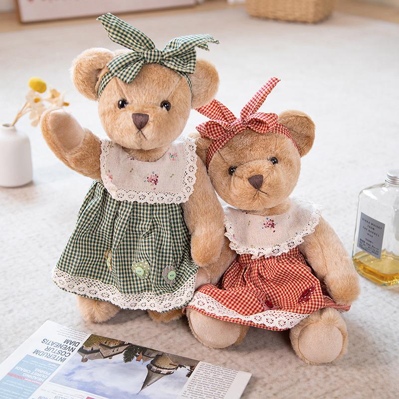 Double Plush Toy with Movable Joints Designed Cute Bear Cozy Home Decoration Perfect Toy for Little Girls And a Lovely Valentine