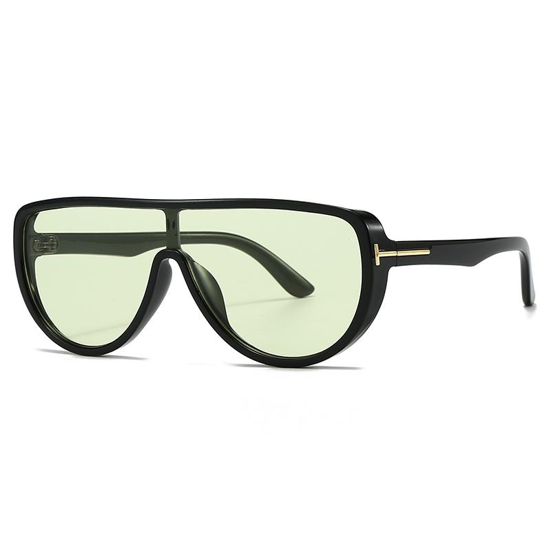 Cross-Border Popular European and American Concept Round Flat  Futuristic  Sunglasses Trendy Sunglasses Lh295