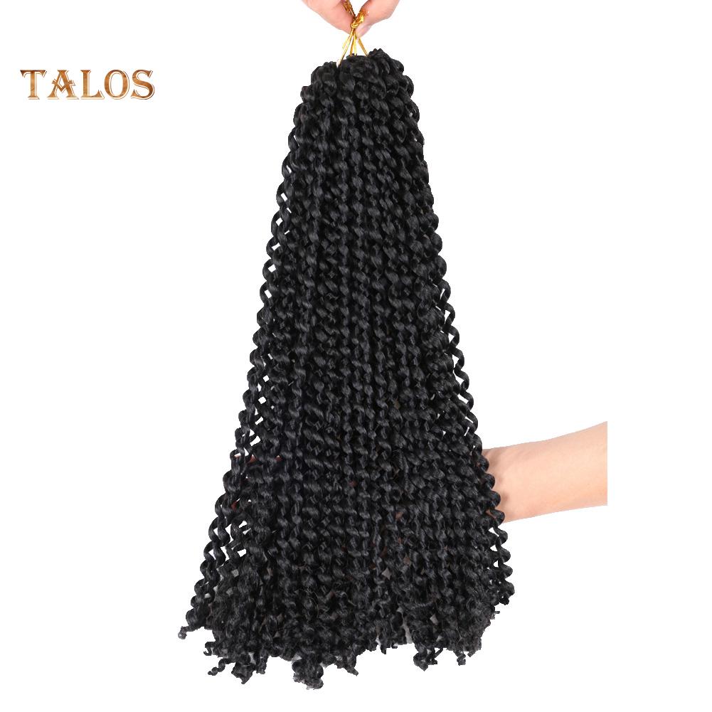 TBH 45cm Twist szydełkowe warkocze Water Wave Curly Falista peruka dla kobiet Syntetyczne przedłużanie włosów