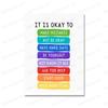 It's Okay To Not Be Okay Poster Motivational Quotes Wall Art Canvas Painting Print Educational Pictures For Kids Room Home Decor No Frame