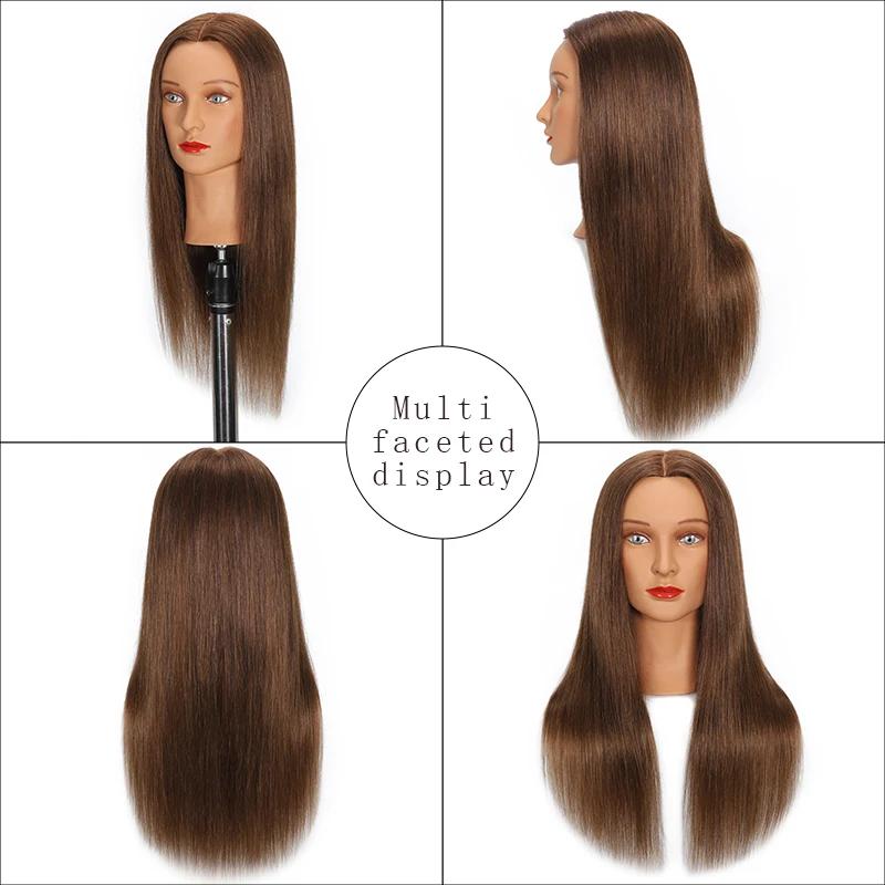 100% Real Hair Mannequin Head With Human Hair Hairdresser Cosmetology Mannequin Manikin Training Practice Styling Doll Head
