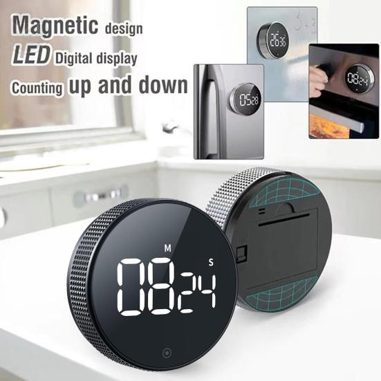 LED Kuchyňský Časovač Magnetický Odpočítávací Časovač pro Vaření Pečení Nastavitelný Úhel Otočné Ovládání Hlasitý Alarm Časovač pro Sledování Cvičení