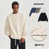 2025 Autumn/Winter Men's Solid Color Fleece Crewneck Sweatshirt - Heavyweight, Loose Fit, Trendy American Brand