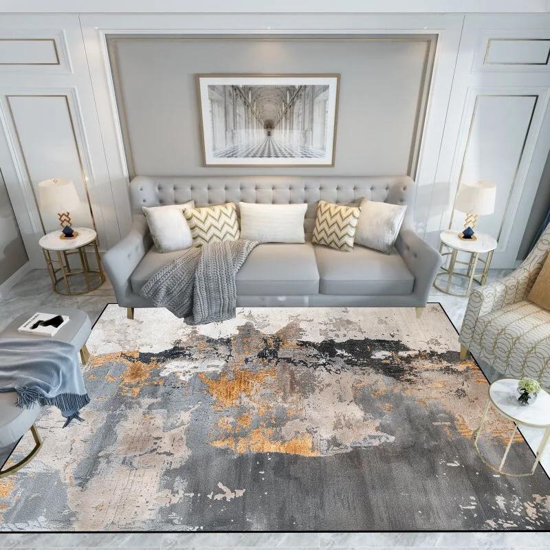 Light Luxury Splashing Ink Living Room Large Area Carpet Bedroom Decor Rugs Non-slip Floor Mat Lounge Rug Hotel Lobby Carpets