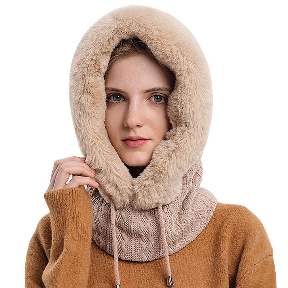 Scarf Neck Warmer Plush Bib Hat Collar Ear Protection Hat Plush Hat Bib Hat Beanie Hat  Hat