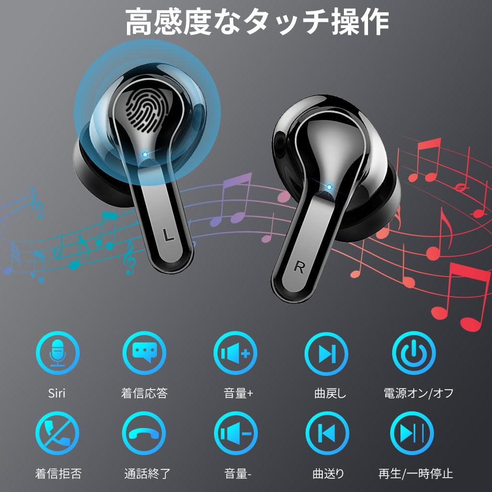 2025 Bluetooth Wireless ENC Noise Dual Bluetooth Up To 42 Hours of LED IPX7 Touch Compatible with Japanese Instruction Manual Included Earbuds,