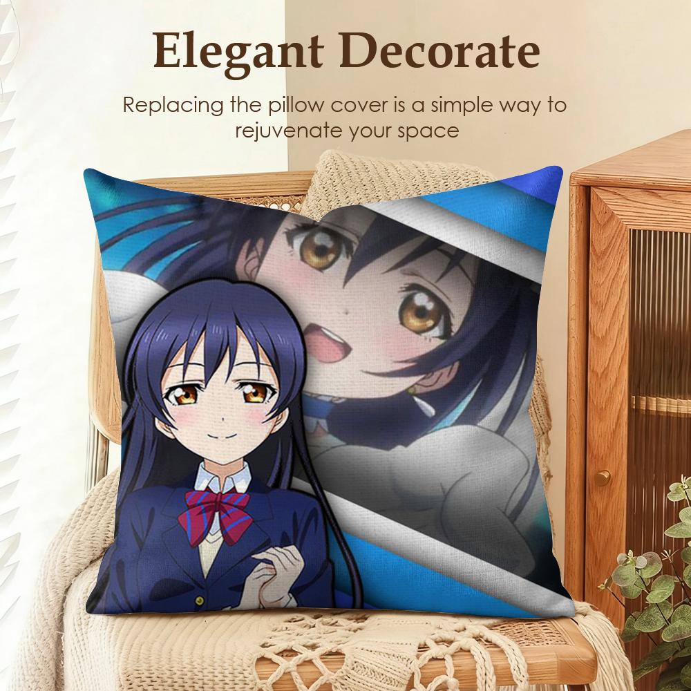 

Love Live School Idol Cushion Cover Natural Linen Organic Fabric DoubleSided Printing Sofa Home Decor Gift Pillow Case 30x30cm
