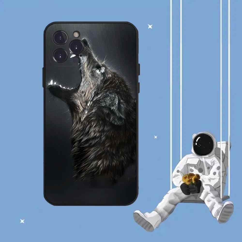 Apple Iphone16 Mobile Phone Case Wolf Mobile Phone Case Hair Painted Anti-Drop Huawei Anti-Drop Mobile Phone Case