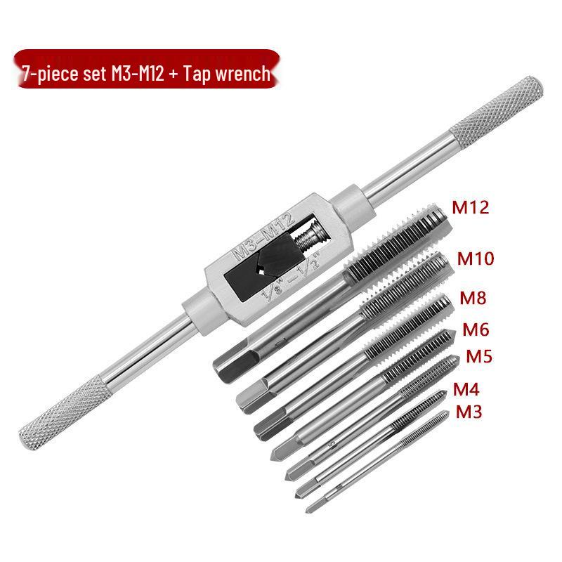 Adjustable Ratchet Tap Wrench M3-M12 - Hand Tap Holder with Forward/Reverse Rotation for Manual Tapping