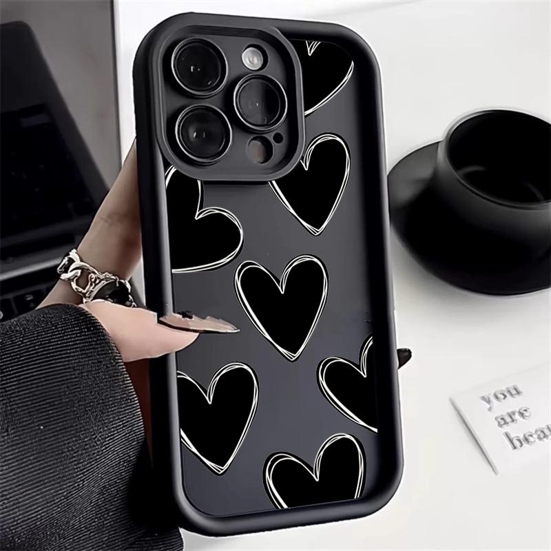 Luxury Love Heart Silicone Phone Case For Samsung Galaxy S25 Ultra S24 FE S23 S22 Plus A55 A54 A53 A35 A34 A33 A25 A24 A16 Cover