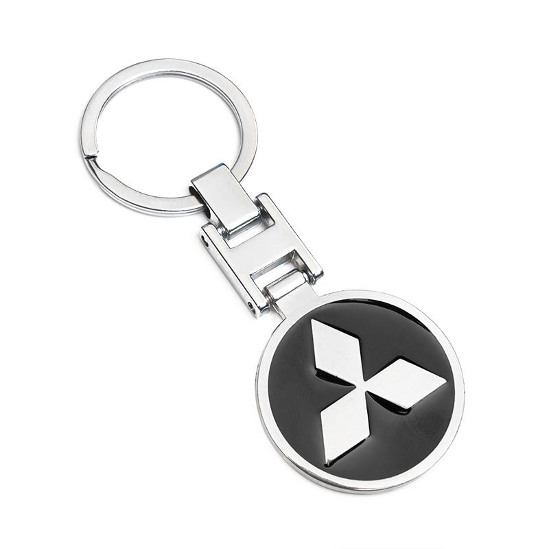 

3D Metal Car Key chain Logo Styling Emblem Key Chain Rings For Mitsubishi Eclipse Lancer Outlander Pajero ASX Colt I200 Triton E