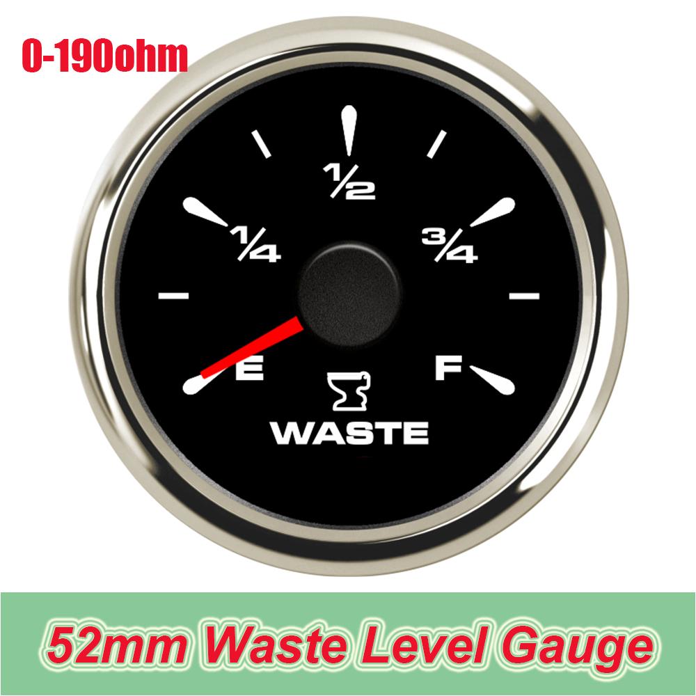 52mm Gauges Fuel Level Meter for Car Boat Yacht Gas Diesel Oil Tank Level Gauge Indicator 7colors LED Backlight Without Sensor