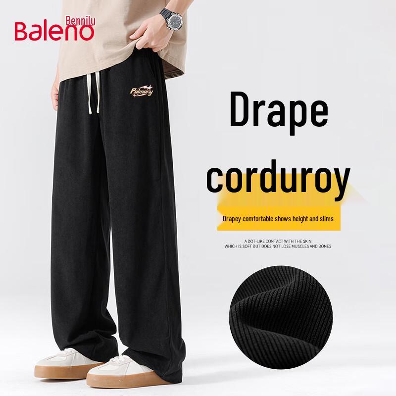 Baleno Unisex Retro Corduroy Wide-Leg Trousers