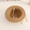 Baby Lace Bowknot Straw Hat Toddler Sun Hat Girls' Beach Hat British Style Top Hat Flat Top Sun Cap