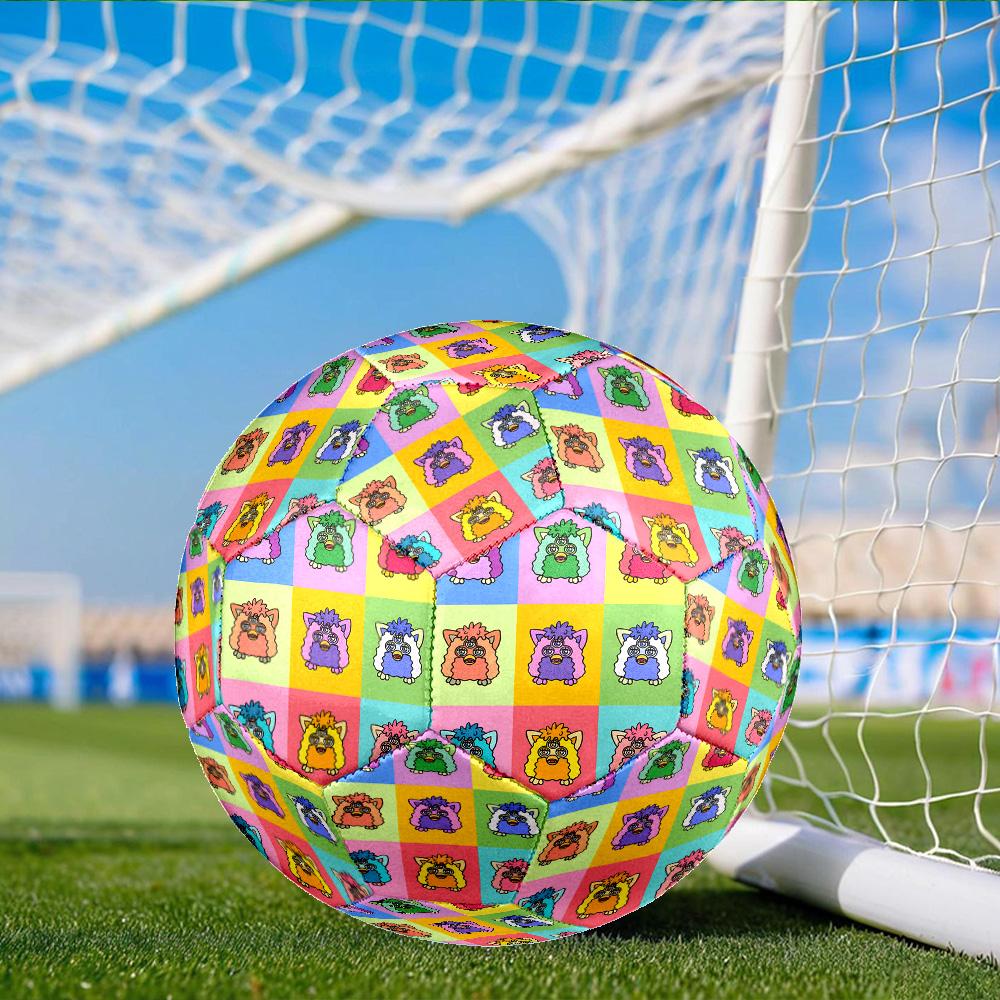 Colorful Furby In Bubbles Size 5 Soccer Ball, Suitable for Training and Matches, High-Elasticity, Wear-Resistant Material Gift for Fan