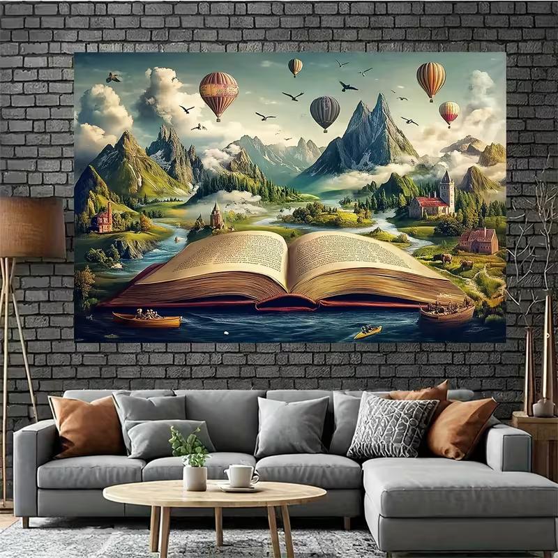 2D Magical Storybook Backdrop Mountain Landscape Photography Background