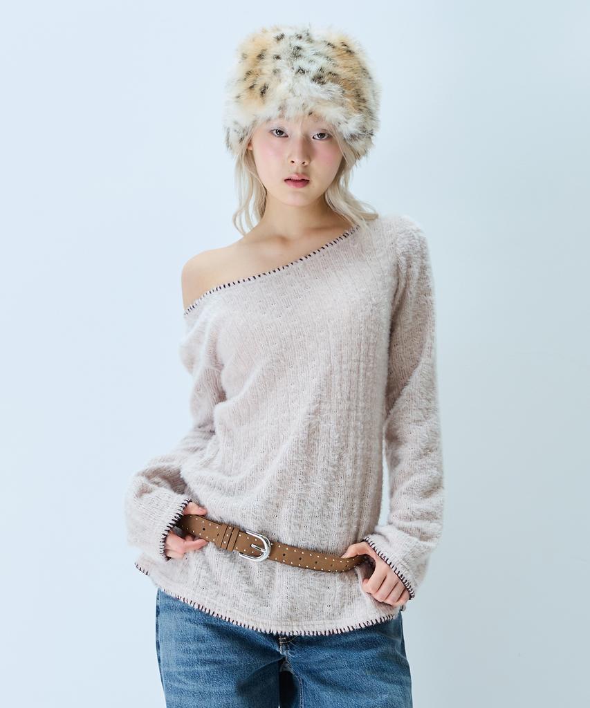 LARTIGENT L21 Snow Pluffy Mini Dress Top(Beige)