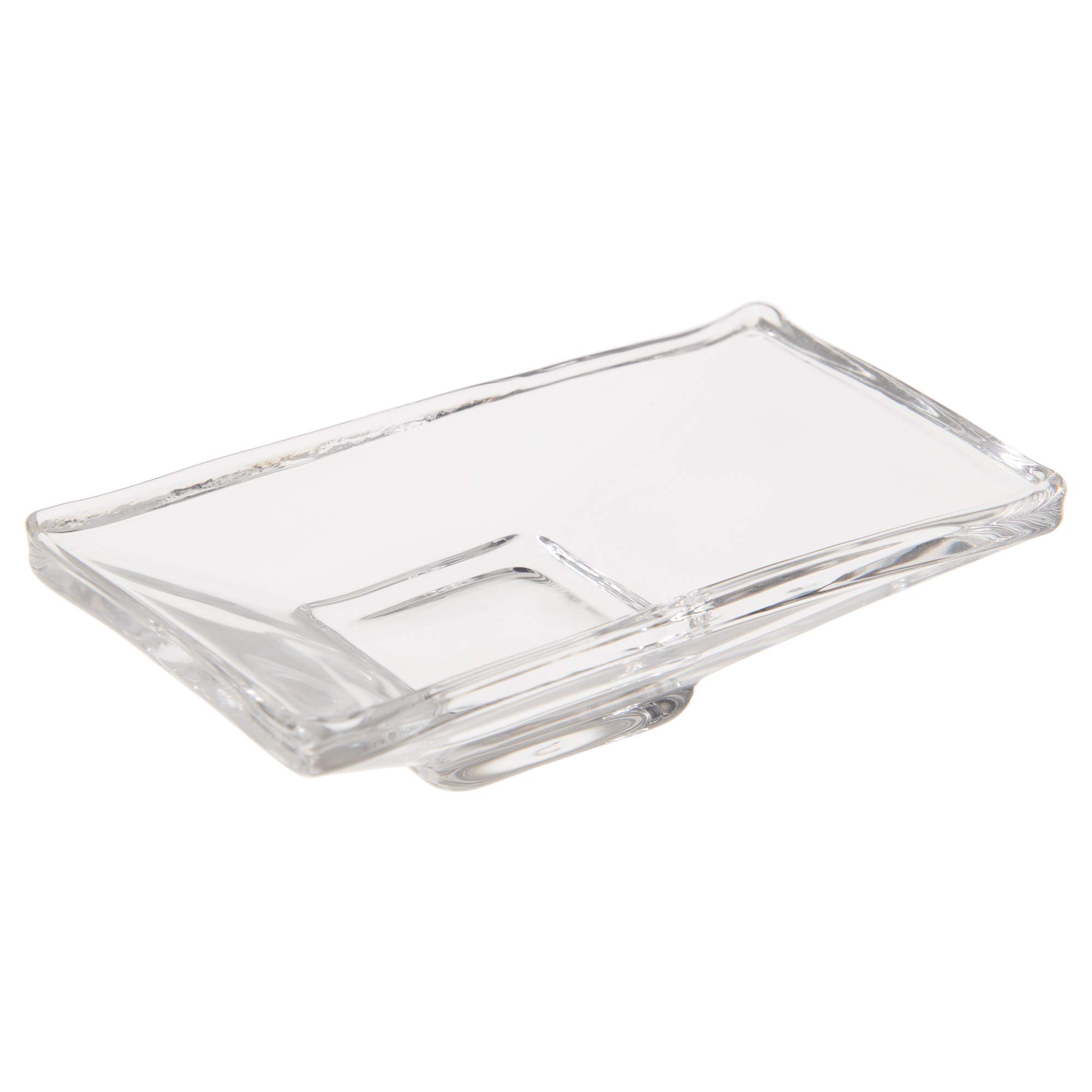 Toyo Sasaki Glassware Floral Design Square Glass Small Plate TS44001 - Plate, Amuse-bouche Bowl, Cup, Dish, Plate,