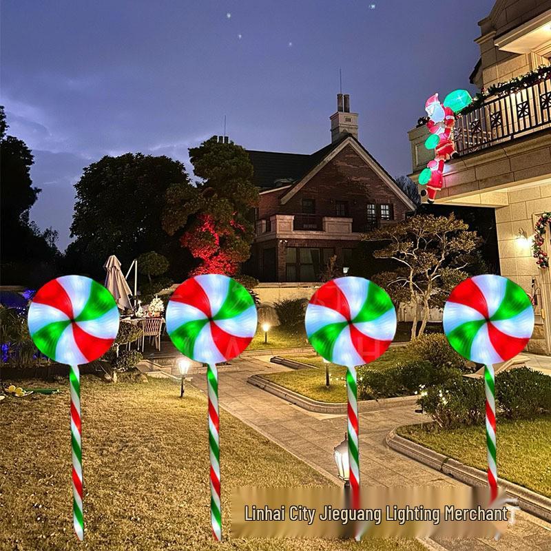 Solar Snowflake & Star Cane LED Garden Light for Outdoor Christmas Decor