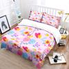 Romantic Cartoon Hearts And Birds Background Bedding Set 1 Duvet Cover 2 Pillowcases For Adult Children Luxury Gift Full Size