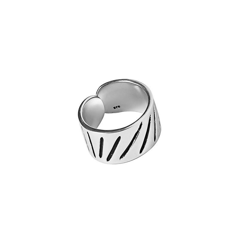 Silver Trendy 925 Korean Minimalist Adjustable Ring With Cross Knot Design For Women