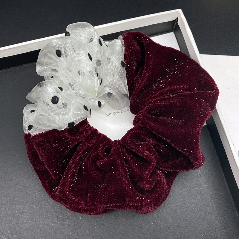 Luxury Velvet Mesh Polka Dot Hair Tie - Autumn/Winter 2025 Collection