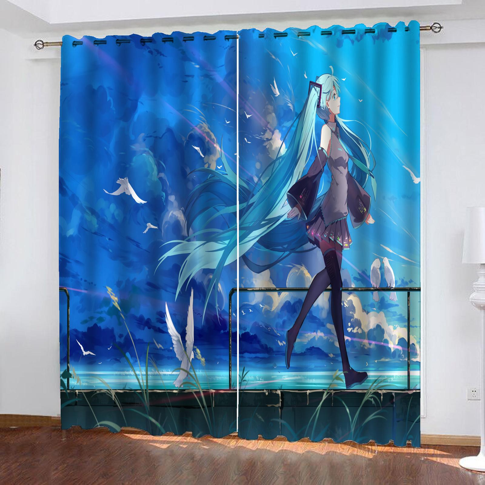 

Hatsune Miku пылезащитные шторы для балкона для гостиной спальни затемняющие шторы 100% полиэстер для дома 183x214