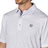 FootJoy Men's Player Figure Print Short Sleeve Golf Shirt, White/Flint, Size L (FJ-S25-S15, 34564-L)