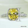 Prinzessin Dick Quadrat Gelber Ring Weiblich, Heiratsantrag Licht Luxus Farbe Vier-Krallen-Ring, Französischer Hofstil Accessoires