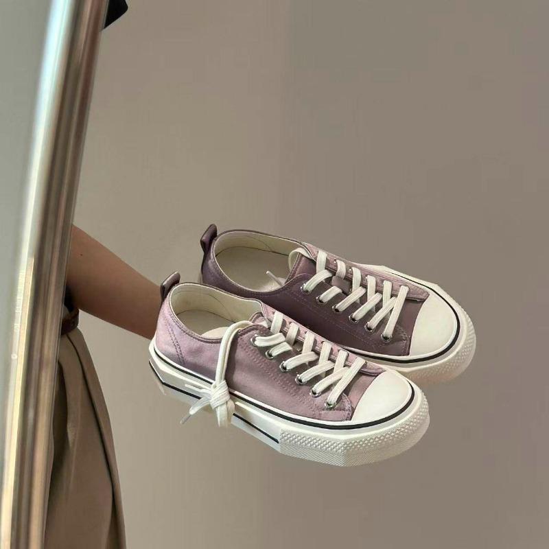 Mango head canvas shoes women's lace-up low-top breathable summer new Japanese platform white shoes board shoes women