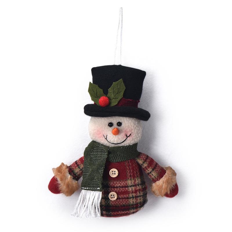 Christmas Decorations Retro Pendant Doll Old Man Snowman Elk Doll Ornaments 3D