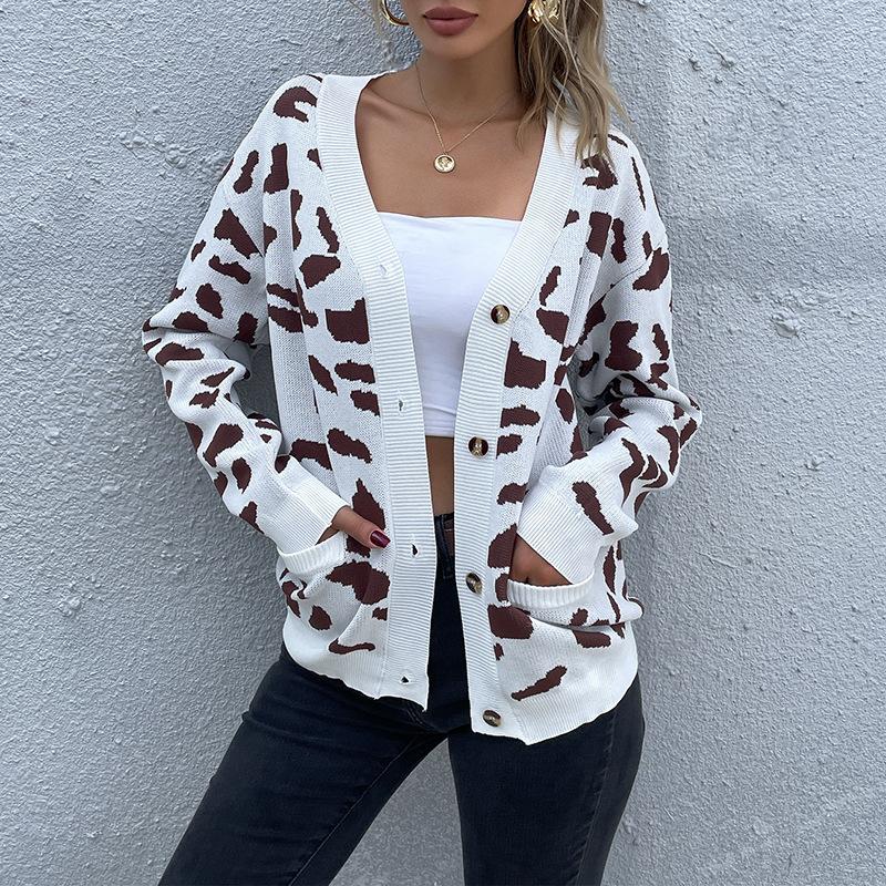 Damen Cardigan, Leo-Muster